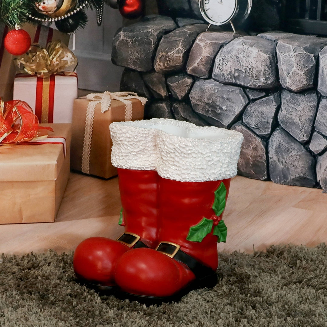 Sunnydaze Santa Boots Indoor and Outdoor Christmas Statue - 13 in Image 4