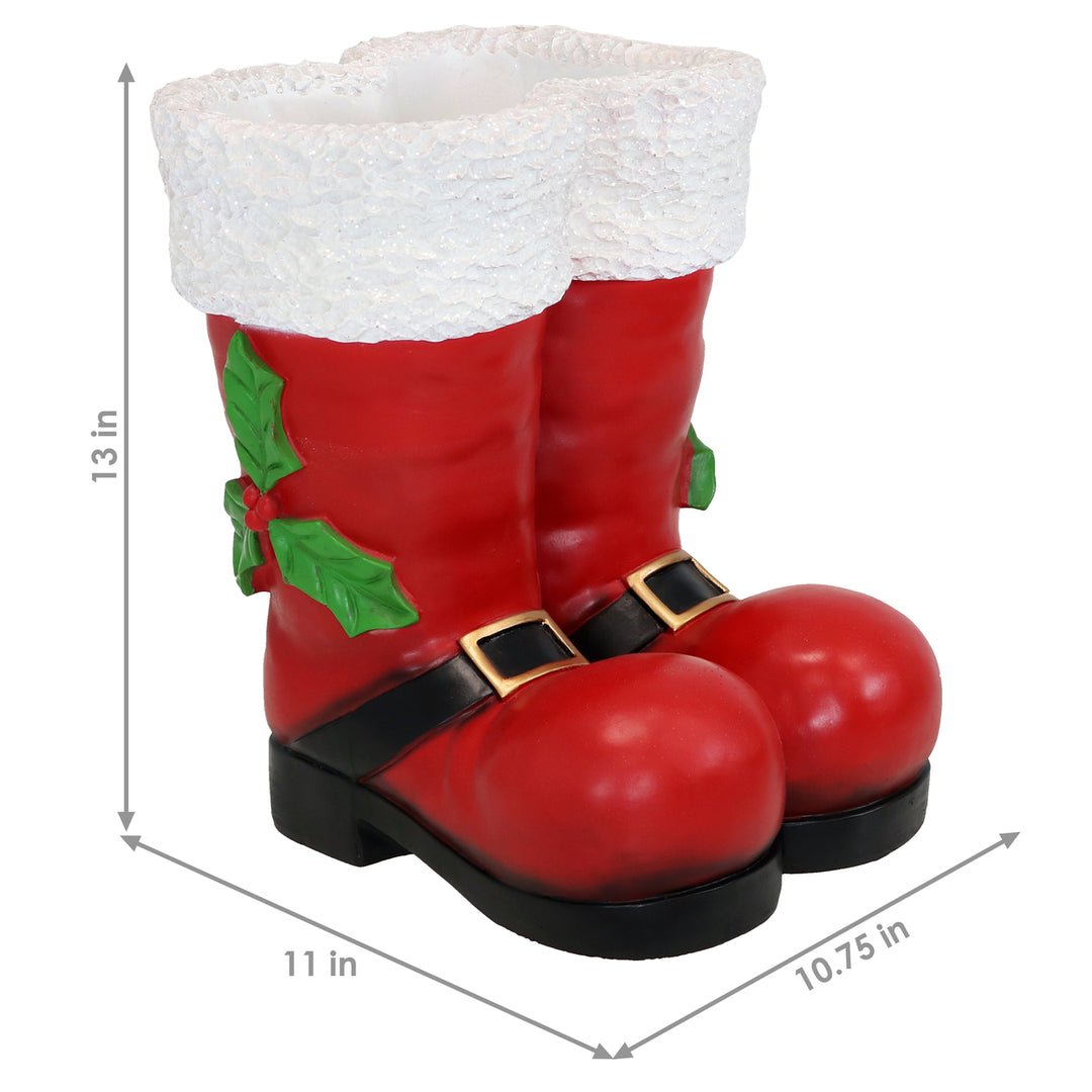 Sunnydaze Santa Boots Indoor and Outdoor Christmas Statue - 13 in Image 3