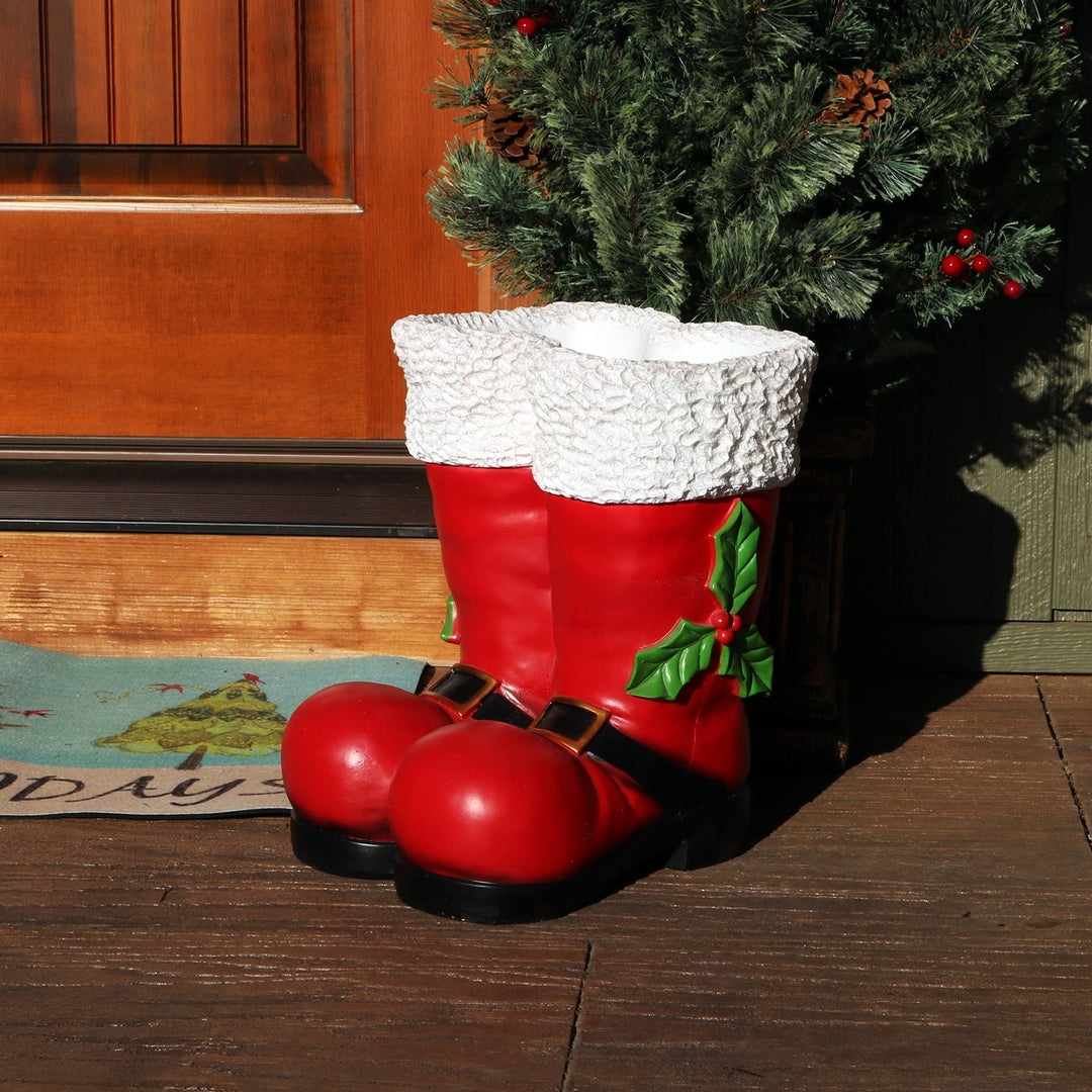 Sunnydaze Santa Boots Indoor and Outdoor Christmas Statue - 13 in Image 6