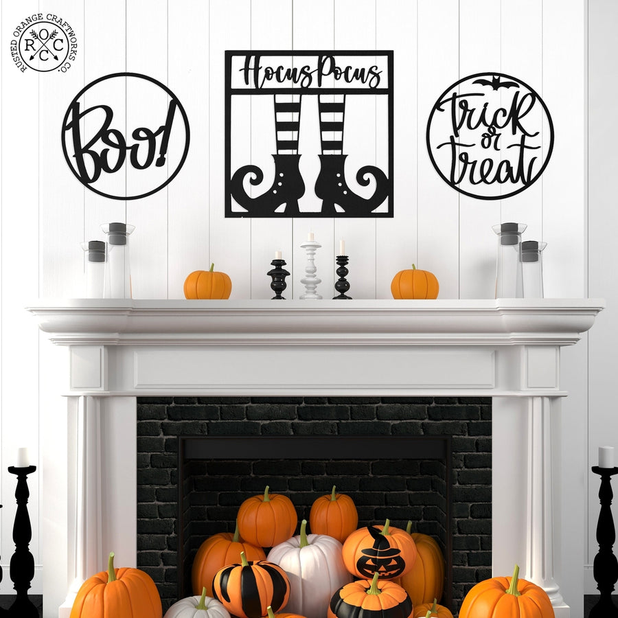 Halloween Greetings - 3 Styles - Hanging Halloween Decorations for Wall or Door Image 1