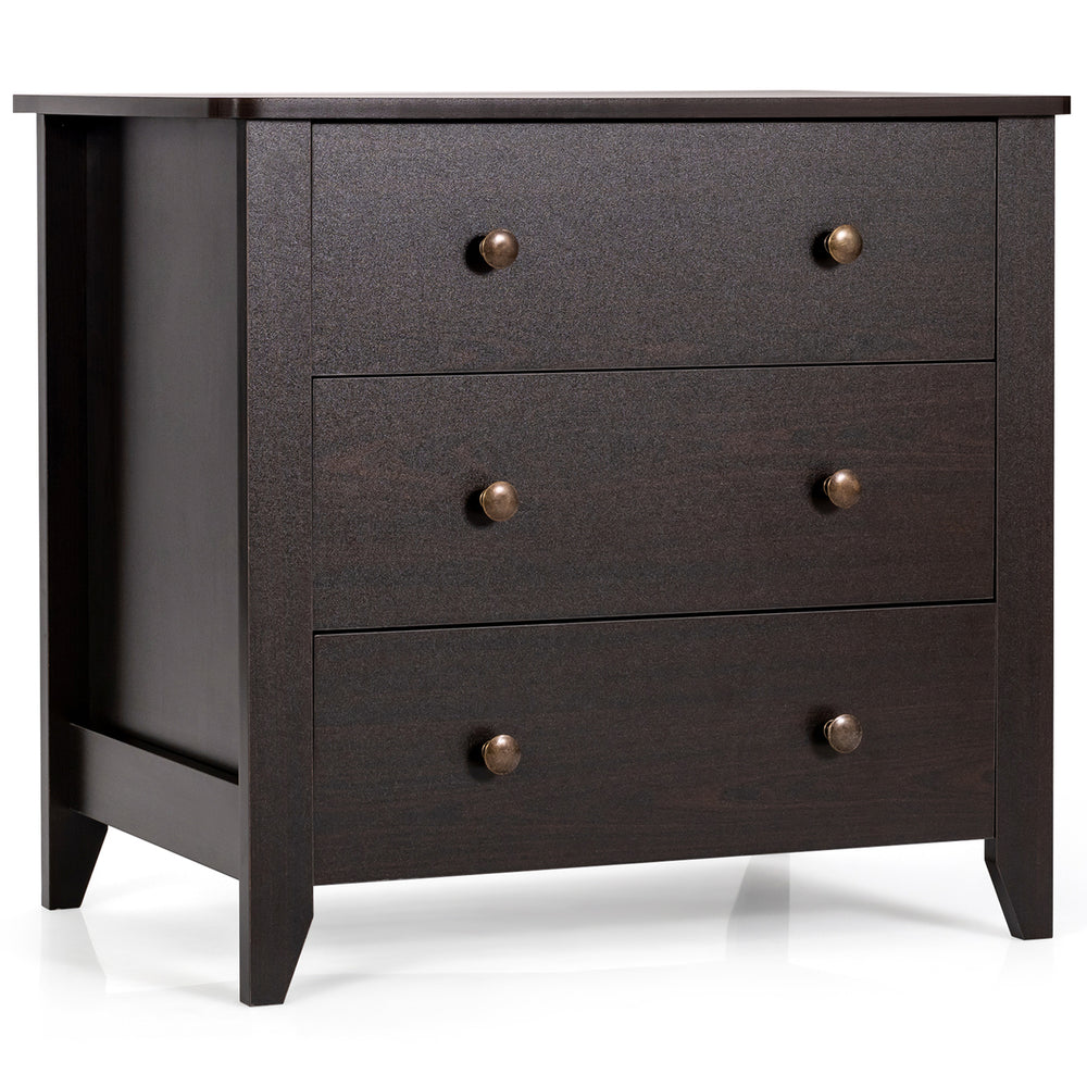 3 Drawer Dresser Chest of Drawers Bedside Table for Living Room Bedroom Image 2