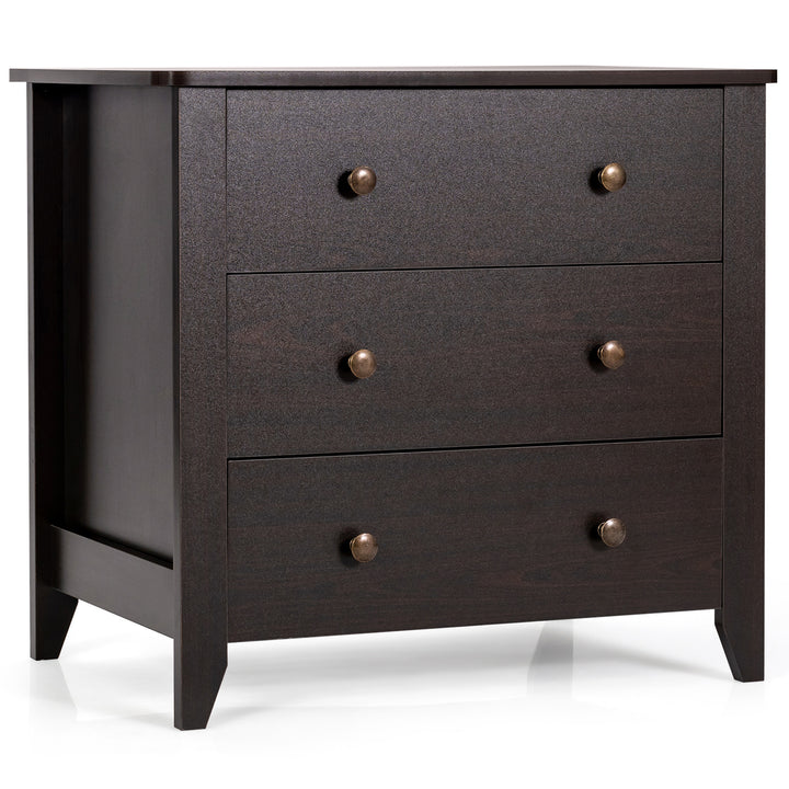 3 Drawer Dresser Chest of Drawers Bedside Table for Living Room Bedroom Image 2