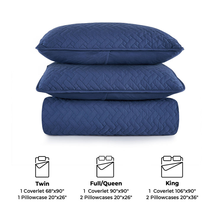 Quilt Set Soft Bed Summer Quilt Lightweight Microfiber Bedspread- Modern Style Coverlet for All Season Image 1