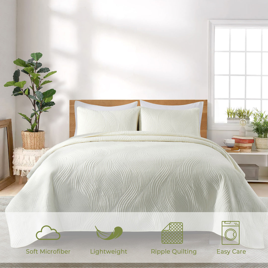 Quilt Bedding Set - Lightweight Summer Bedding Coverlets for All Seasons Image 1