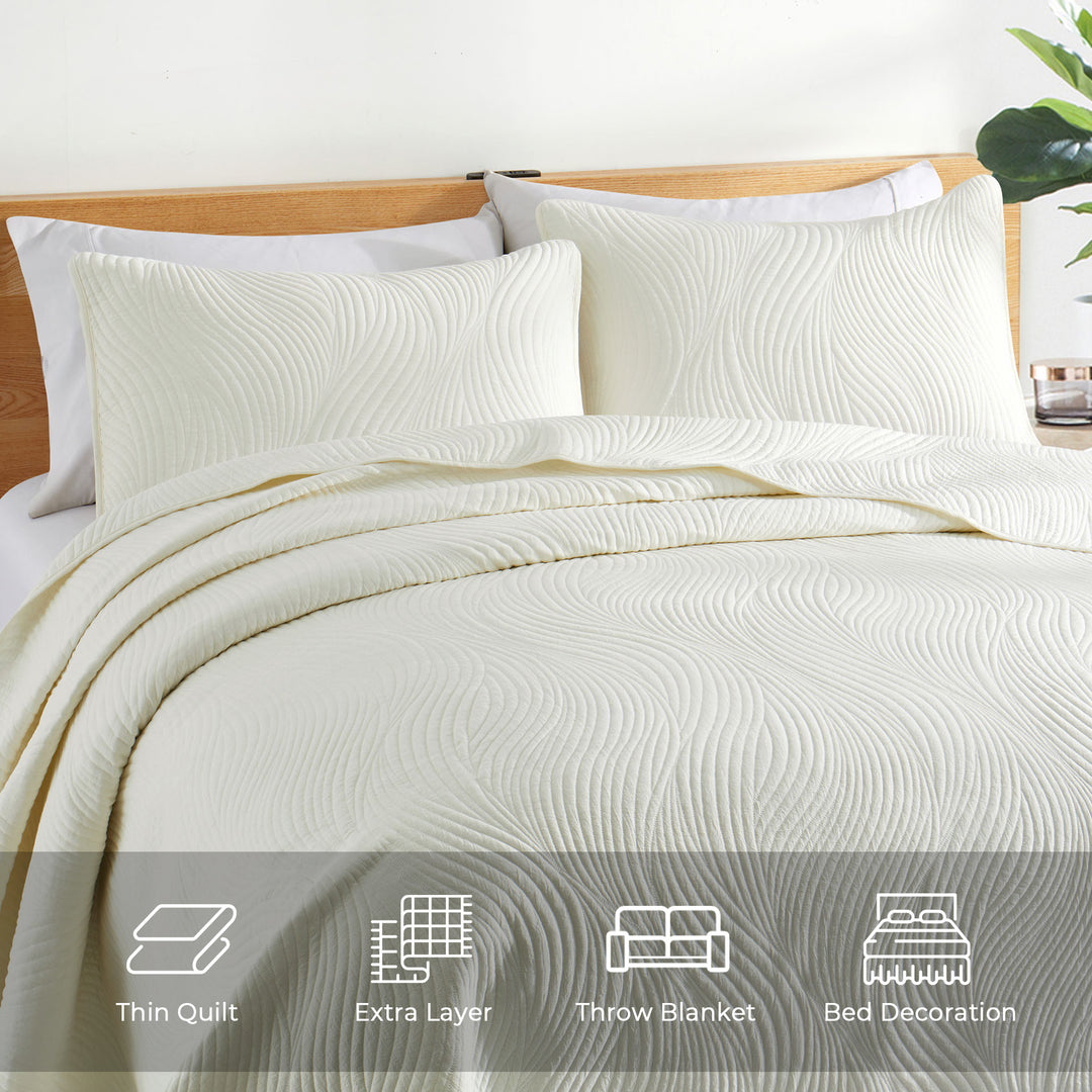 Quilt Bedding Set - Lightweight Summer Bedding Coverlets for All Seasons Image 3
