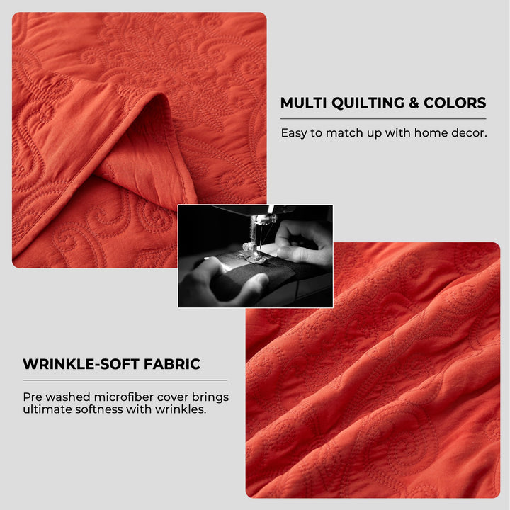 Home Quilt Set Lightweight Bedspread Soft Reversible Coverlet for All Season Image 4