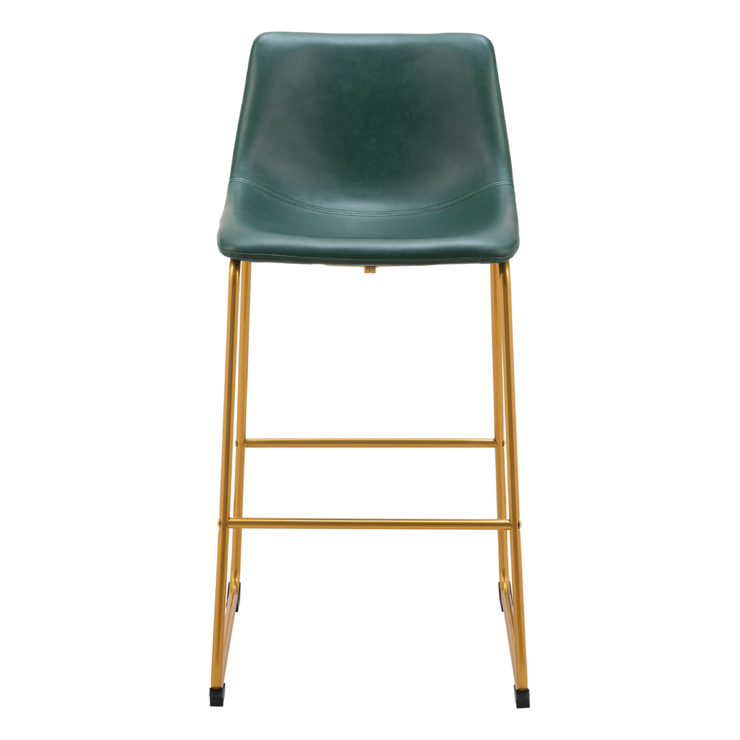 Augusta Barstool (Set of 2) Green and Gold Image 3