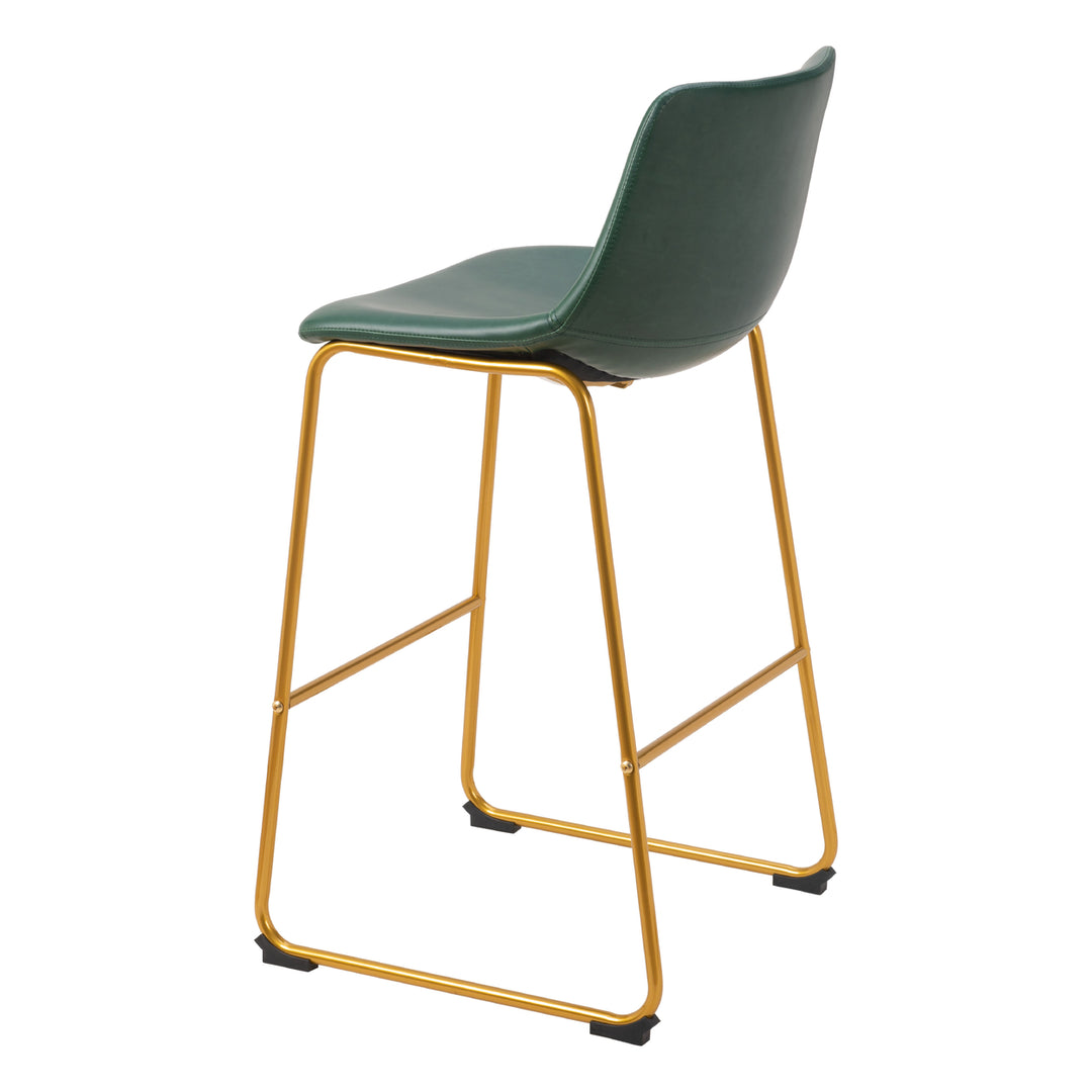 Augusta Barstool (Set of 2) Green and Gold Image 5