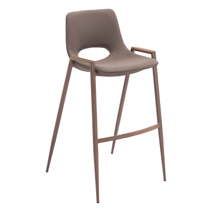 Desi Barstool Mid Century Modern Vinyl Steel Frame Walnut Legs Dining Room Bar Image 1