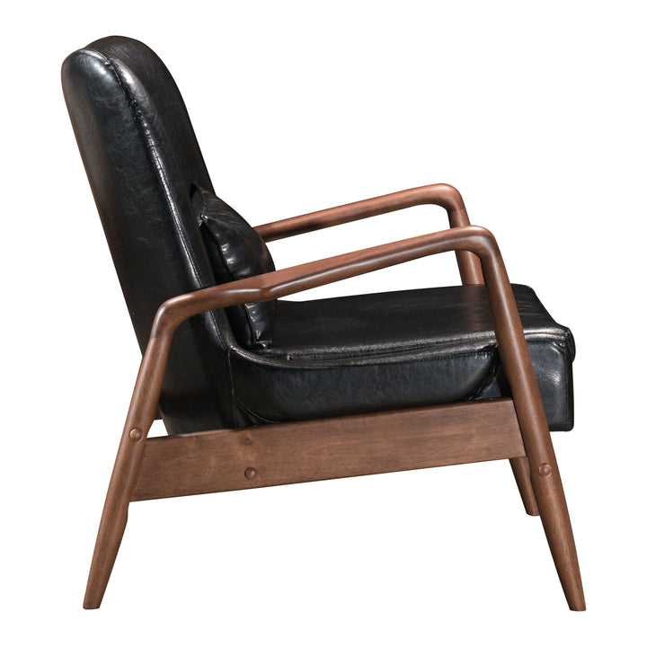 Bully Lounge Chair and Ottoman Black Image 4