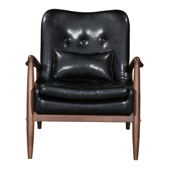 Bully Lounge Chair and Ottoman Black Image 5