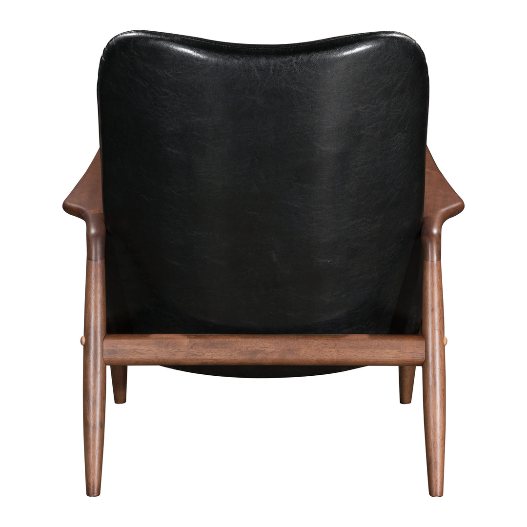 Bully Lounge Chair and Ottoman Black Image 6