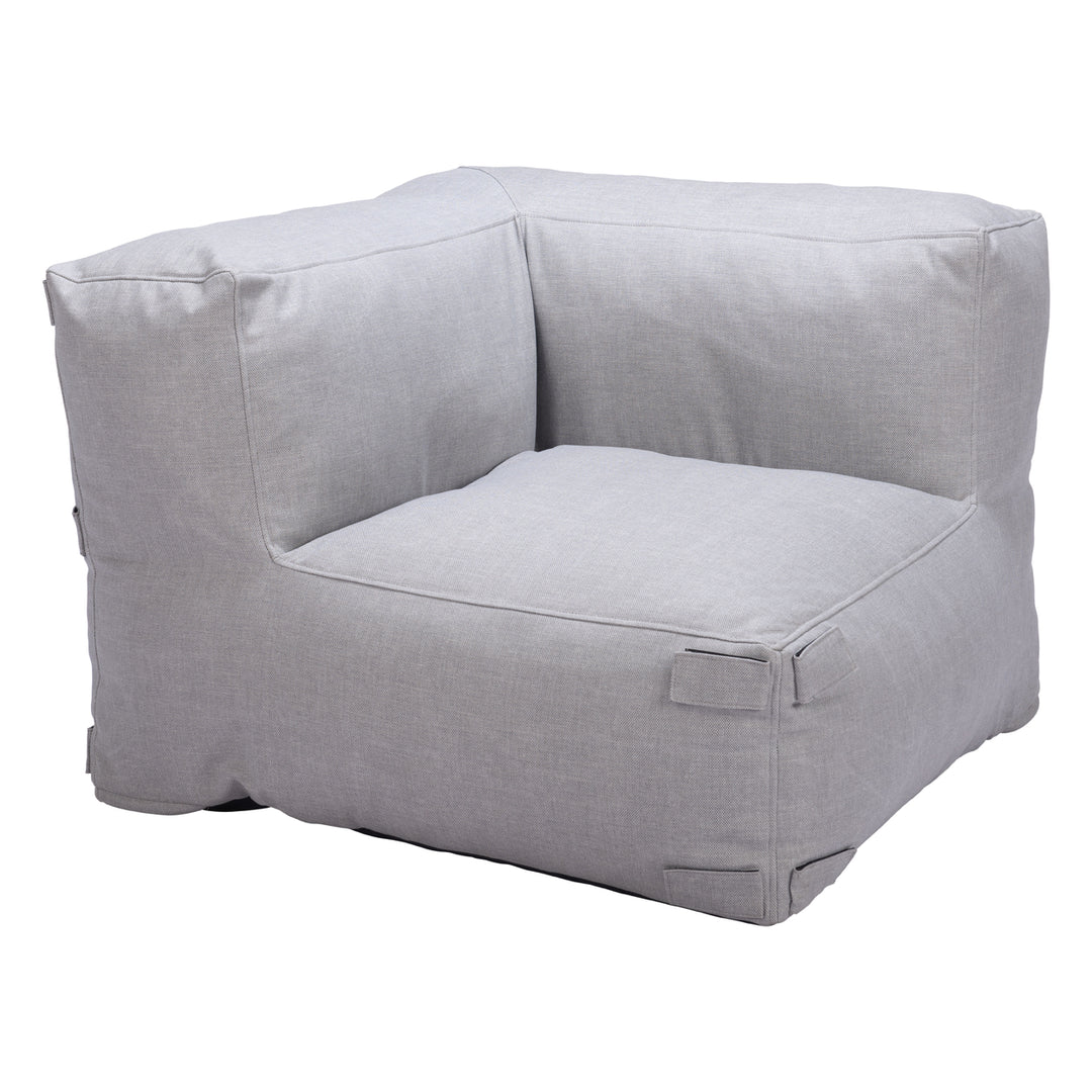 Luanda Corner Chair Gray Outdoor Sectional Durable Weather Resistant Foam Image 1