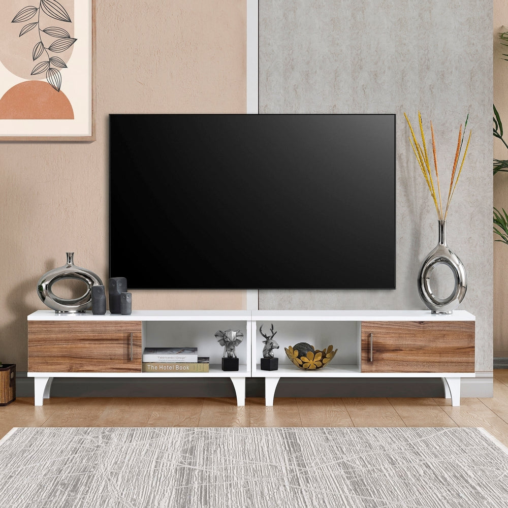 Atelier Mobili Small TV Stand - 38 Inch TV Stand for up to 55 inch TVs - Small Entertainment Center - Media Console Image 2