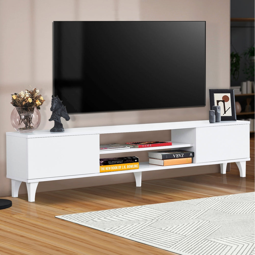 Atelier Mobili Mid Century Modern Farmhouse TV Stand - Entertainment Center with Storage - Suitable as TV Stand for 75 Image 2