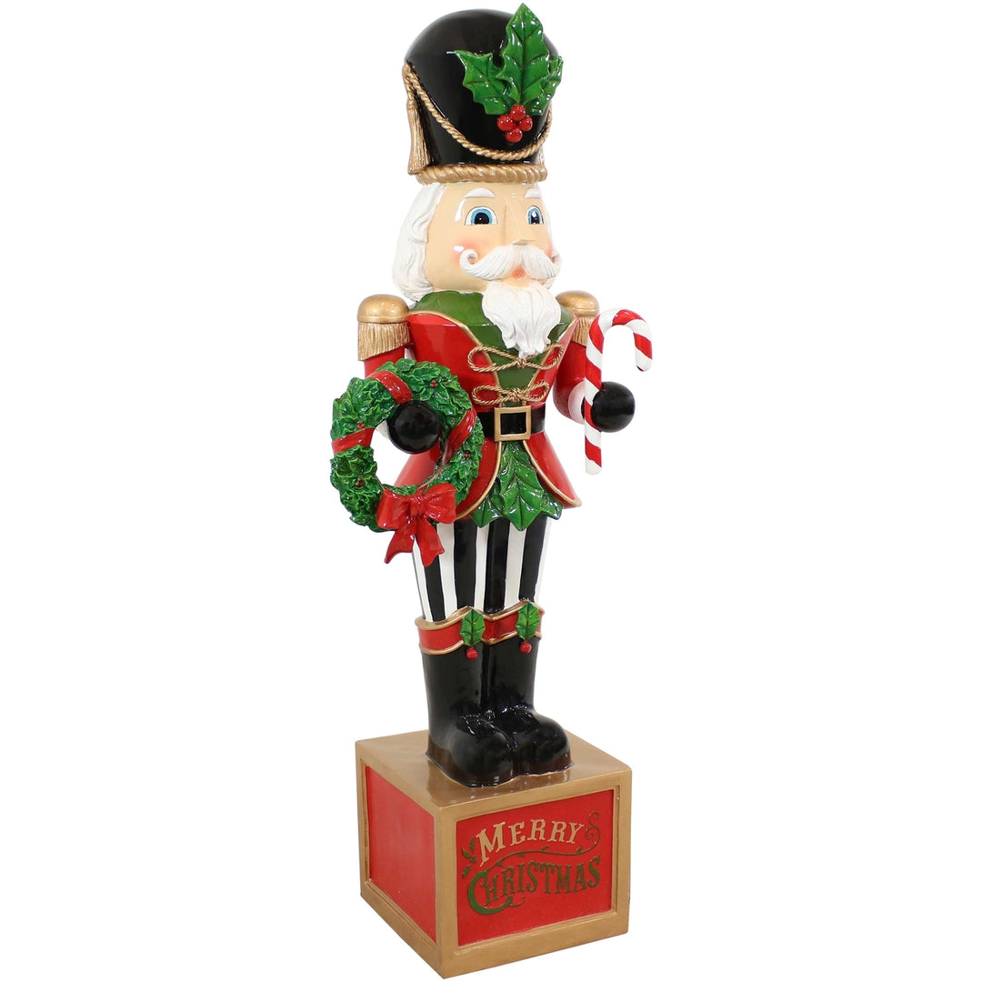 Sunnydaze Karl Indoor and Outdoor Christmas Nutcracker Statue - 48 in Image 1