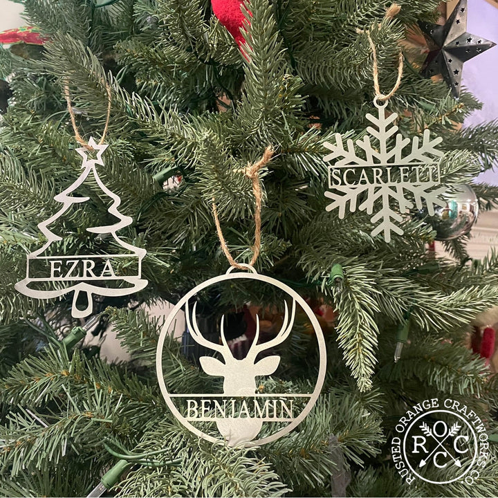 Into the Woods Ornaments: Deer Ornaments, Tree Ornaments, Snowflake Ornaments - Single Image 11