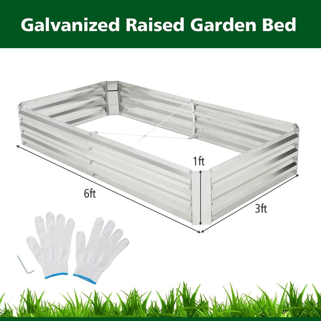 6 x 3 x 1FT Galvanized Raised Garden Bed Heavy-Duty Elevated Rectangle Plant Box Image 3