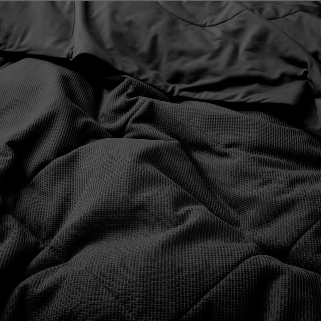 Bed Blanket, 68" x 90" Twin Size Soft Washable Double Sided Blankets, Black Image 7