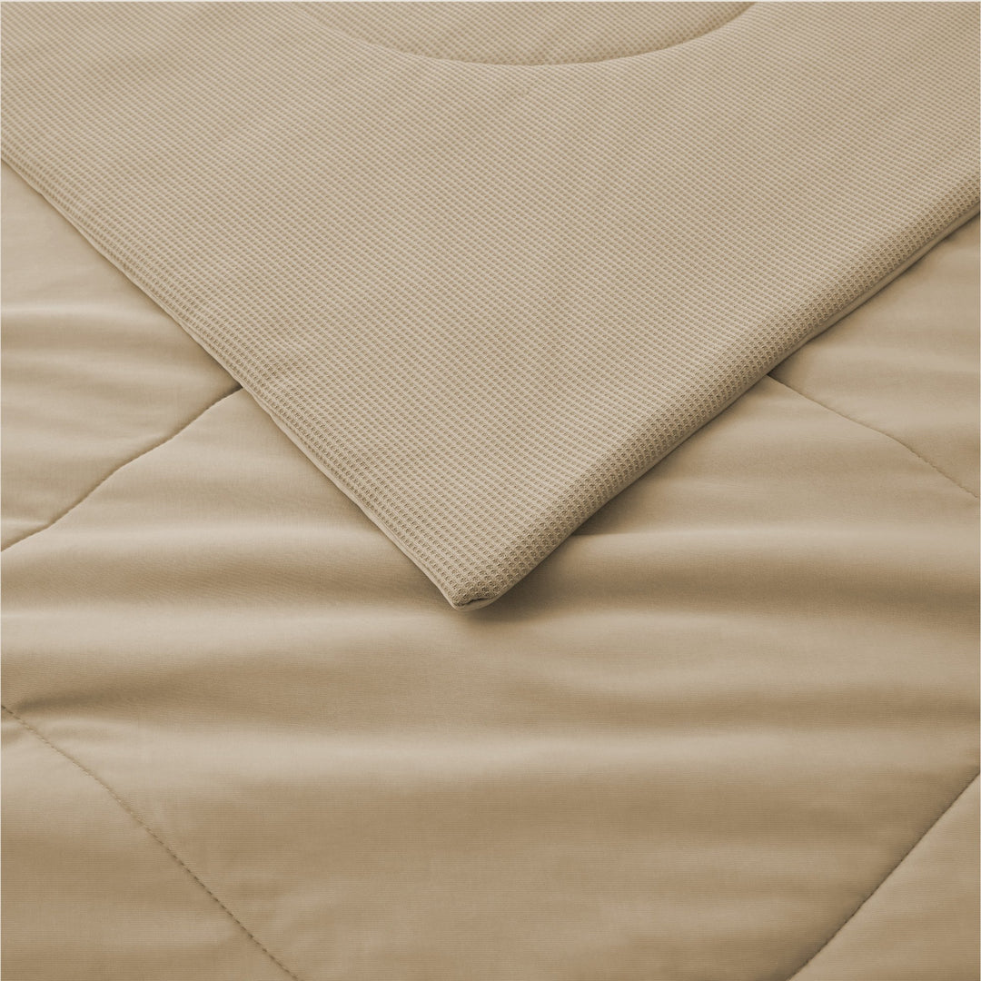 Reversible Blanket Twin Lightweight Blanket for Sleeping, Khaki, 68" x 90" Image 4