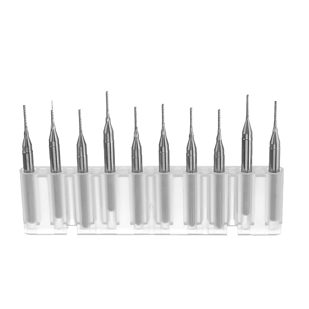 10pcs 0.8mm Tungsten Steel Milling Cutter Bits 3.175mm Shank End Mills Image 1