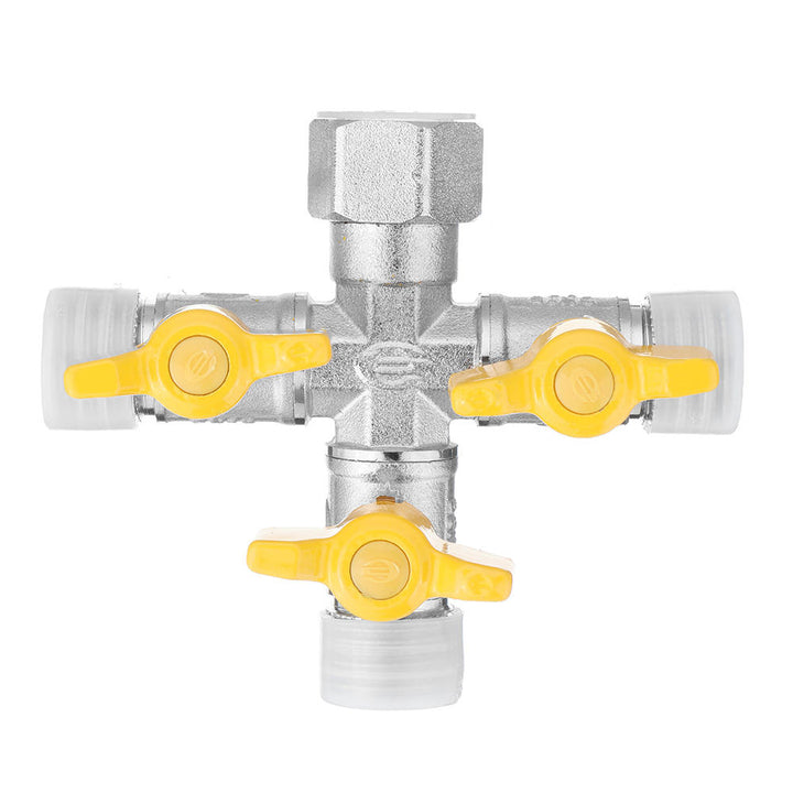 1,2" Garden Hose Tap Manifold Quick Connector Three Outlet 3 Way Water Splitter Valve Adapter for Washing Machine Faucet Image 1