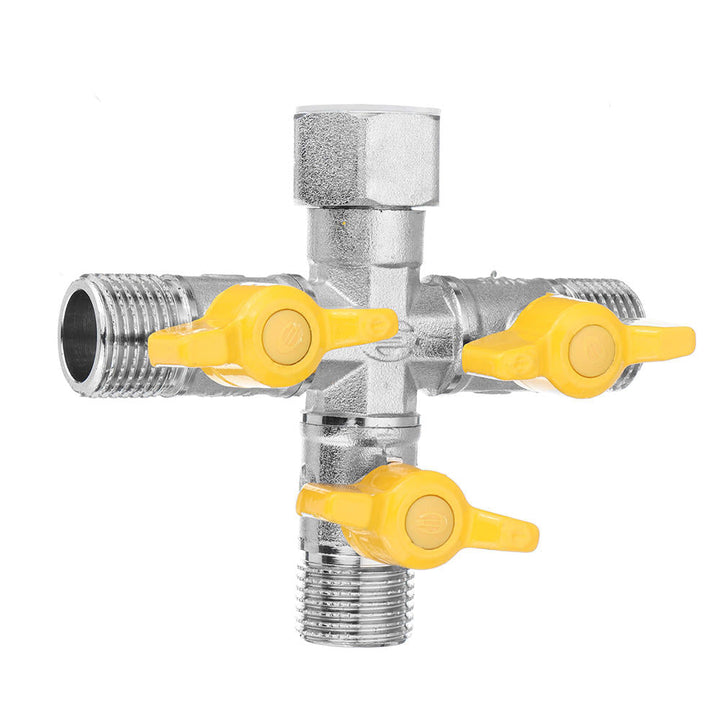 1,2" Garden Hose Tap Manifold Quick Connector Three Outlet 3 Way Water Splitter Valve Adapter for Washing Machine Faucet Image 2