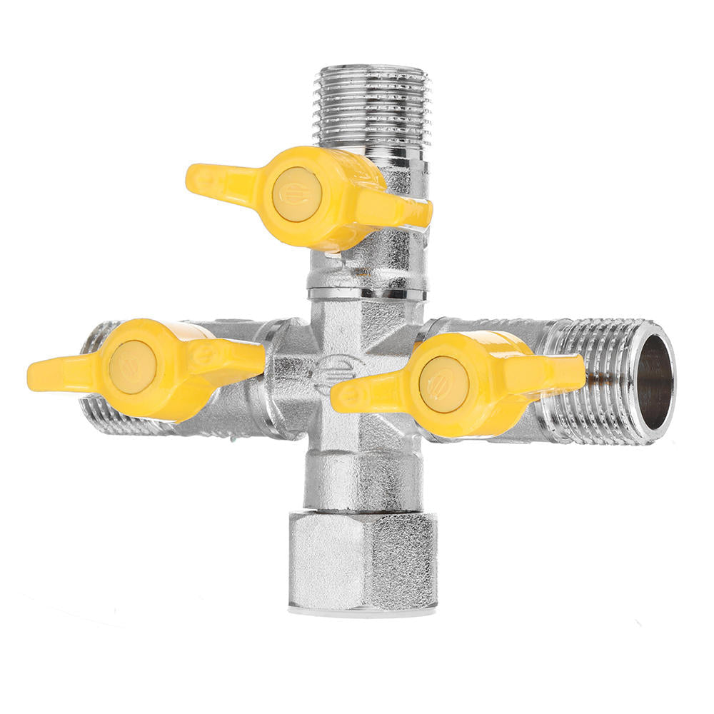 1,2" Garden Hose Tap Manifold Quick Connector Three Outlet 3 Way Water Splitter Valve Adapter for Washing Machine Faucet Image 3