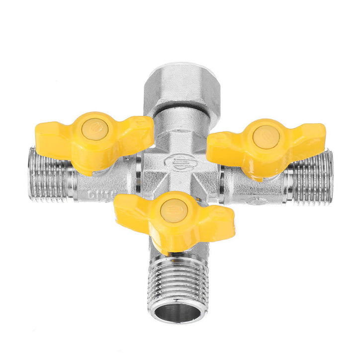 1,2" Garden Hose Tap Manifold Quick Connector Three Outlet 3 Way Water Splitter Valve Adapter for Washing Machine Faucet Image 4