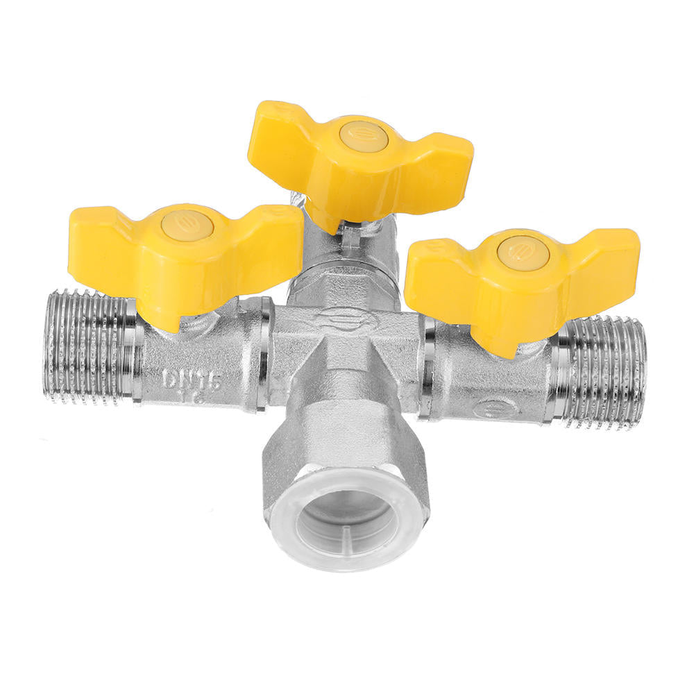 1,2" Garden Hose Tap Manifold Quick Connector Three Outlet 3 Way Water Splitter Valve Adapter for Washing Machine Faucet Image 5