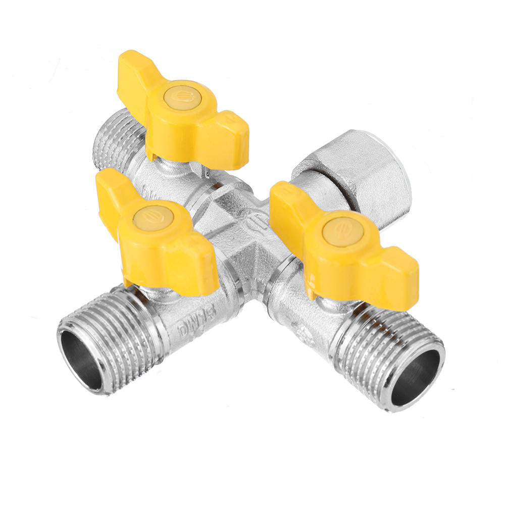 1,2" Garden Hose Tap Manifold Quick Connector Three Outlet 3 Way Water Splitter Valve Adapter for Washing Machine Faucet Image 6