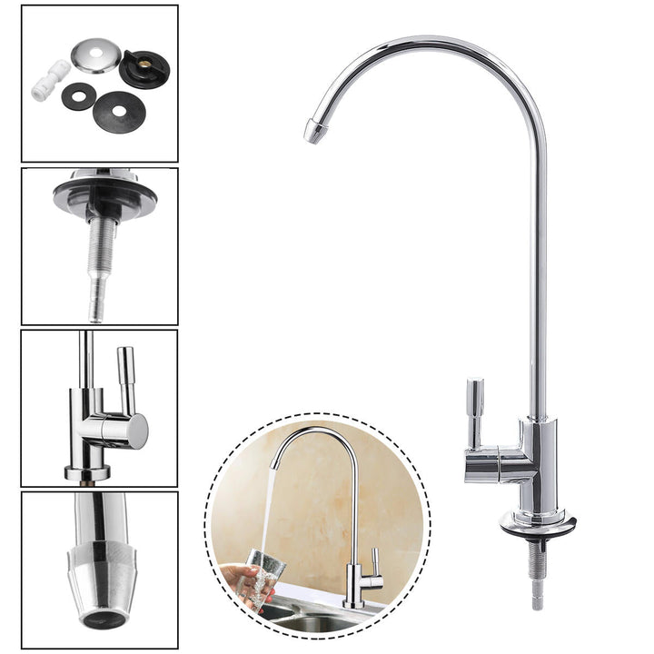 1,4 Inch Chrome Drinking RO Water Filter Faucet Finish Reverse Osmosis Sink Kitchen Image 5