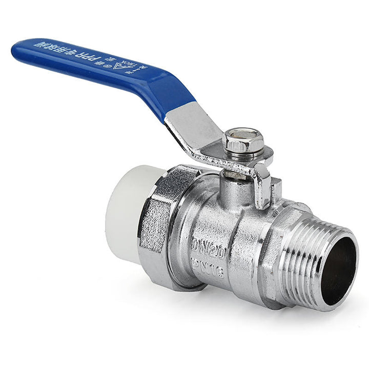 1,2" 3,4" External Wire Manual PPR Brass Ball Valve Nickel Handle PPR Male Thread Valves Image 2