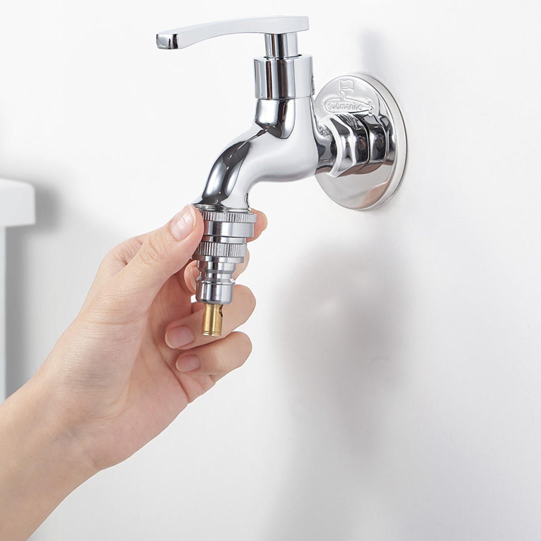 1,2 3,4 Washing Machine Faucet Tap Quick Connector Inlet Outlet w, 90 Ceramic Valve Intelligent Water Sealing Image 4