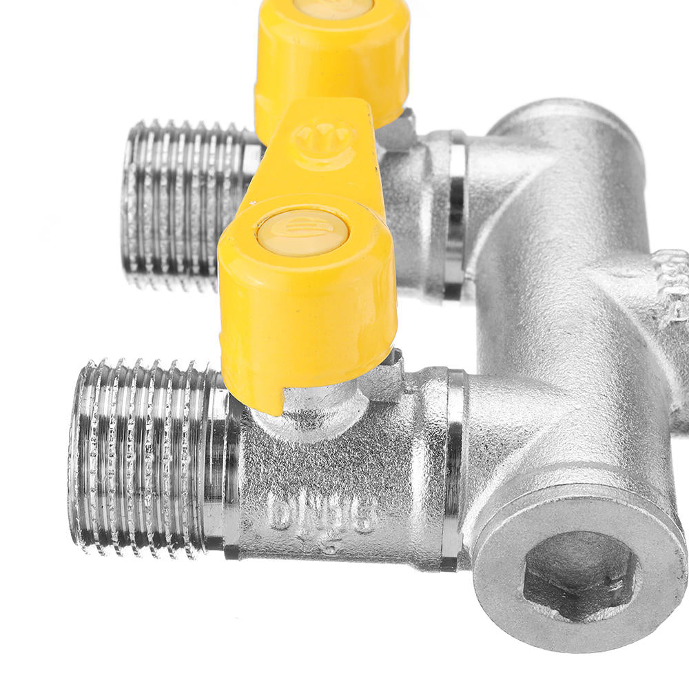 1,2 Garden Hose Maniford Quick Connector 2 Outlet Two Way Splitter Valve Adapter for Washing Machine Faucet Image 4