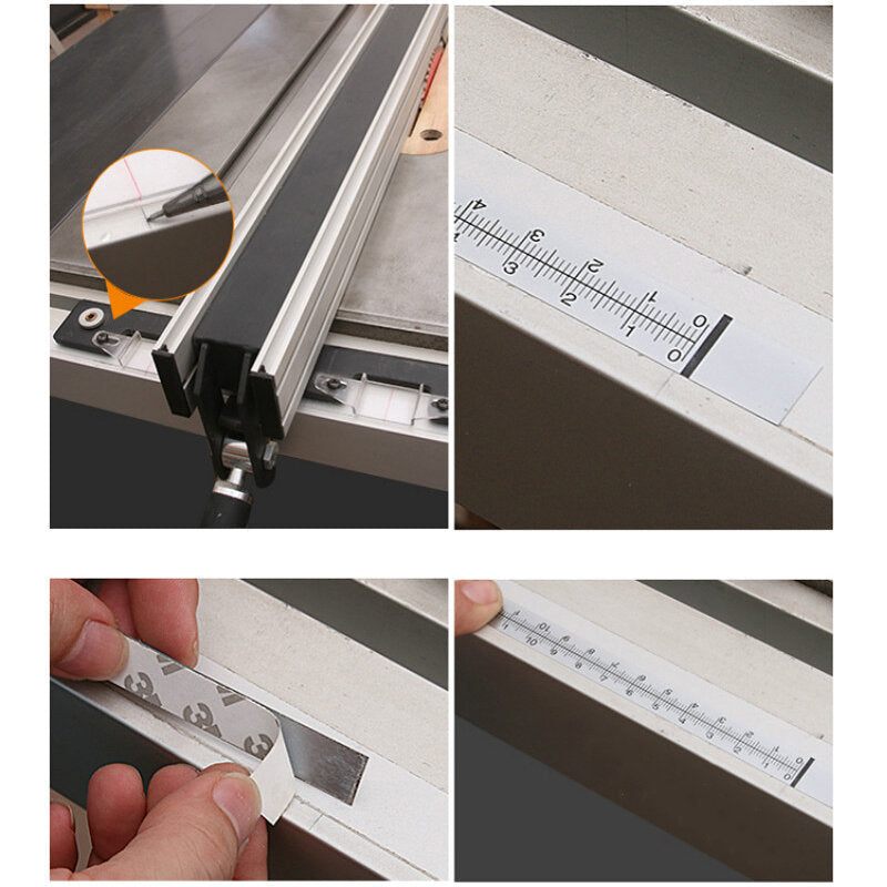 0.6-2.5M Stainless Steel Self Adhesive Metric Ruler Miter Track Tape Measure Miter Saw Scale Image 6