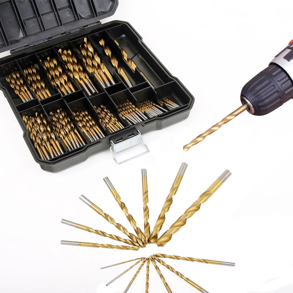 100,130pcs HSS Twist Drill Bit Set Titanium-Coated Drill Bits Woodworking Masonry Drill for Wood Steel Image 2