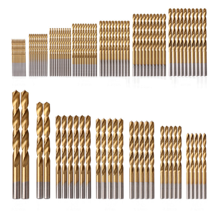 100,130pcs HSS Twist Drill Bit Set Titanium-Coated Drill Bits Woodworking Masonry Drill for Wood Steel Image 5