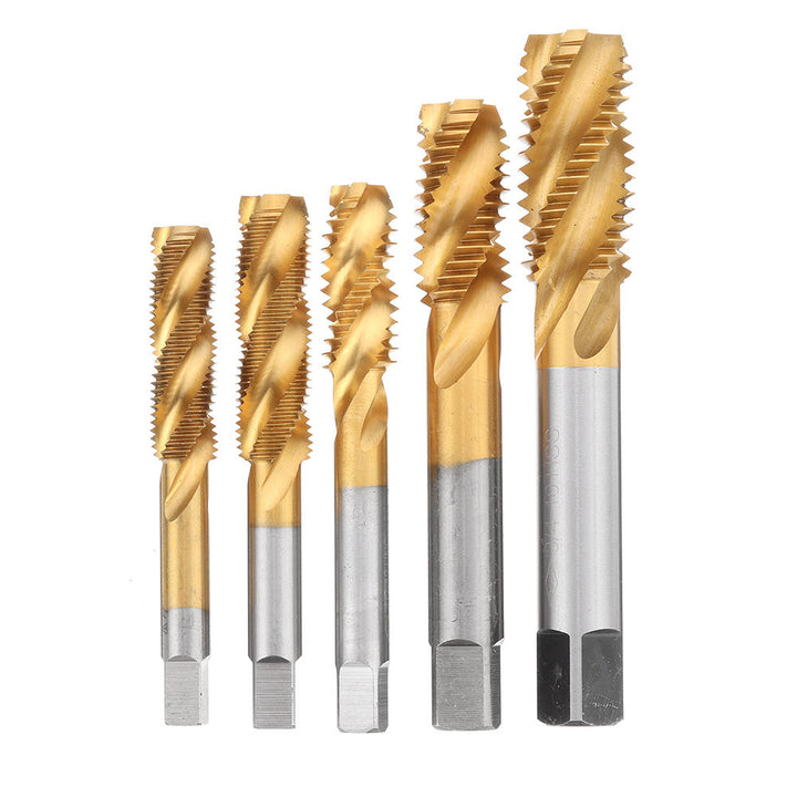 1,2-3,4 Imperial Spiral Flute Hand Tap HSS Titanium Coated Machine Screw Plug Tap Drill Image 7