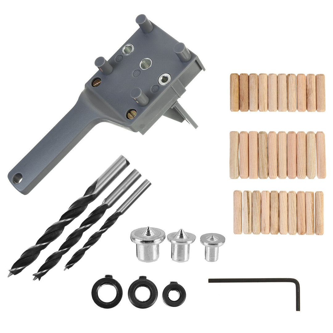 1,8,41pc Pocket Hole Jig Handheld Woodworking Dowel Set Dowelling Drill Straight Hole Locator Guide Tool Image 7