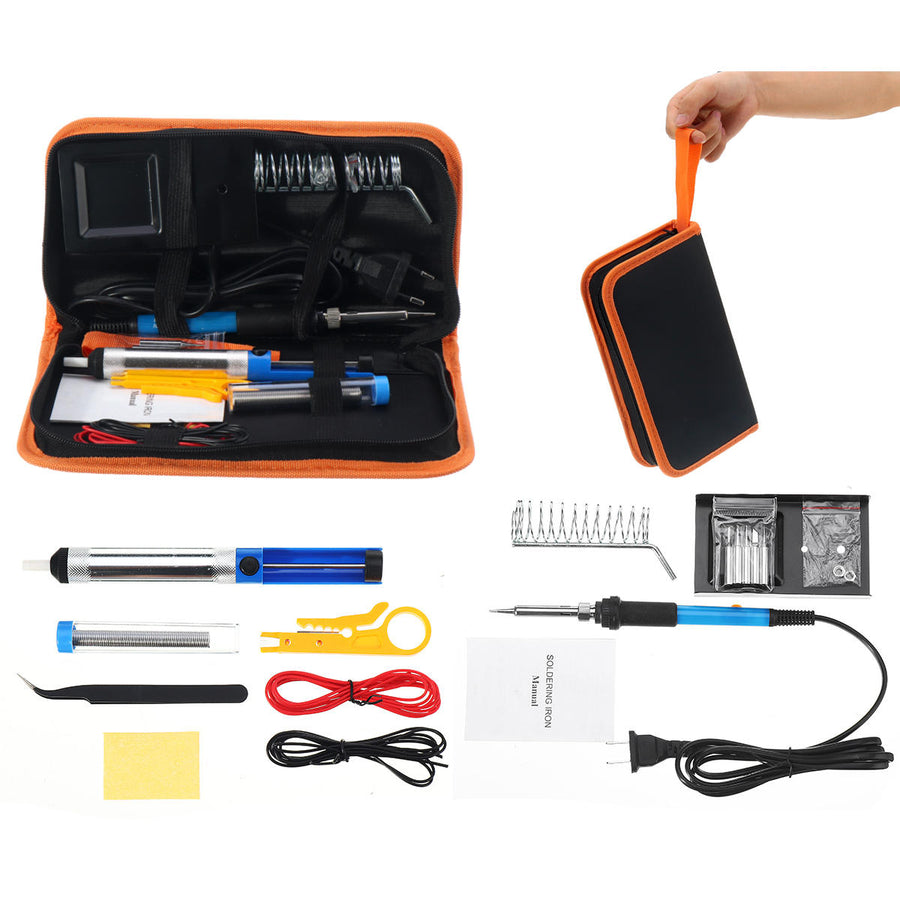 110V,220V 60W Electric Solder Iron Adjustable Temperature Welding Soldering Iron Tool Kit Image 1