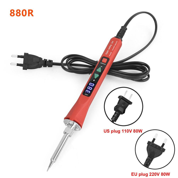 110V,220V 80W LED Digital Electric Soldering Iron with 5PC Welding Tips Soldering Tool Temperature Regulating Welding Image 3