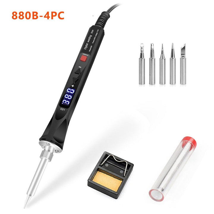 110V,220V 80W LED Digital Electric Soldering Iron with 5PC Welding Tips Soldering Tool Temperature Regulating Welding Image 4