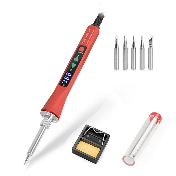 110V,220V 80W LED Digital Electric Soldering Iron with 5PC Welding Tips Soldering Tool Temperature Regulating Welding Image 9