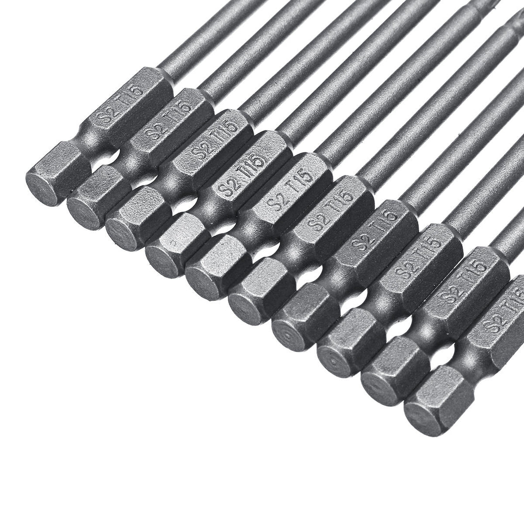 10pcs TT6-TT40 Torx Head Screwdriver Bit 75mm Hex Shank Power Drill Screwdriver Bits Set Image 4