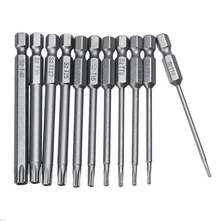 10pcs TT6-TT40 Torx Head Screwdriver Bit 75mm Hex Shank Power Drill Screwdriver Bits Set Image 5