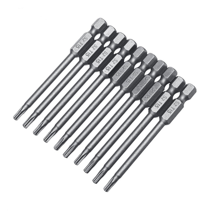 10pcs TT6-TT40 Torx Head Screwdriver Bit 75mm Hex Shank Power Drill Screwdriver Bits Set Image 8