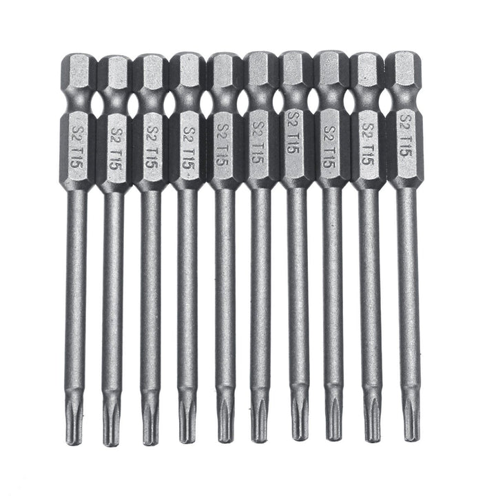 10pcs TT6-TT40 Torx Head Screwdriver Bit 75mm Hex Shank Power Drill Screwdriver Bits Set Image 10