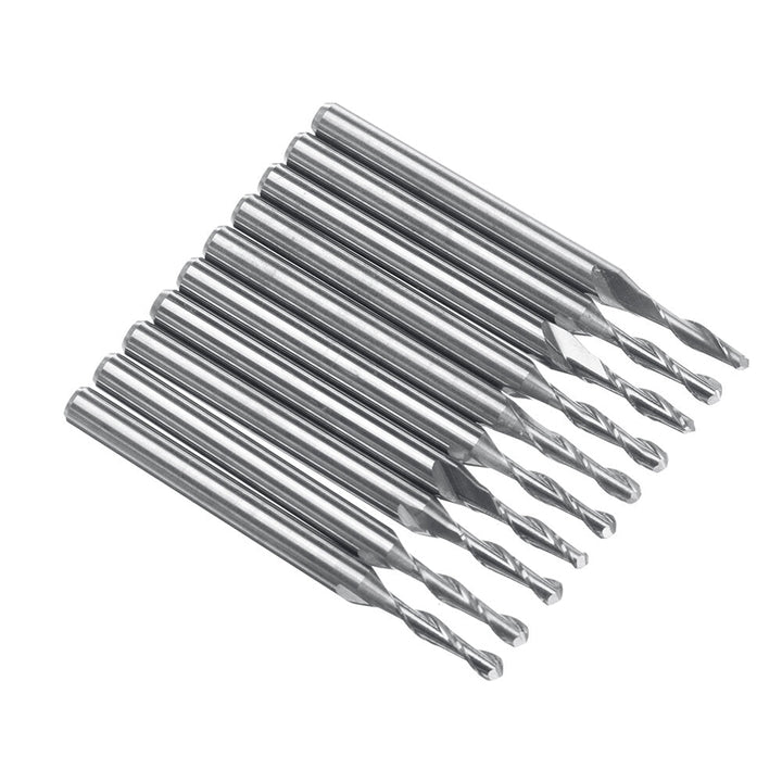 10pcs 3.175mm Shank Spiral Ball End Mill 0.8-2mm Diameter Two Flutes CNC Milling Cutter Image 4