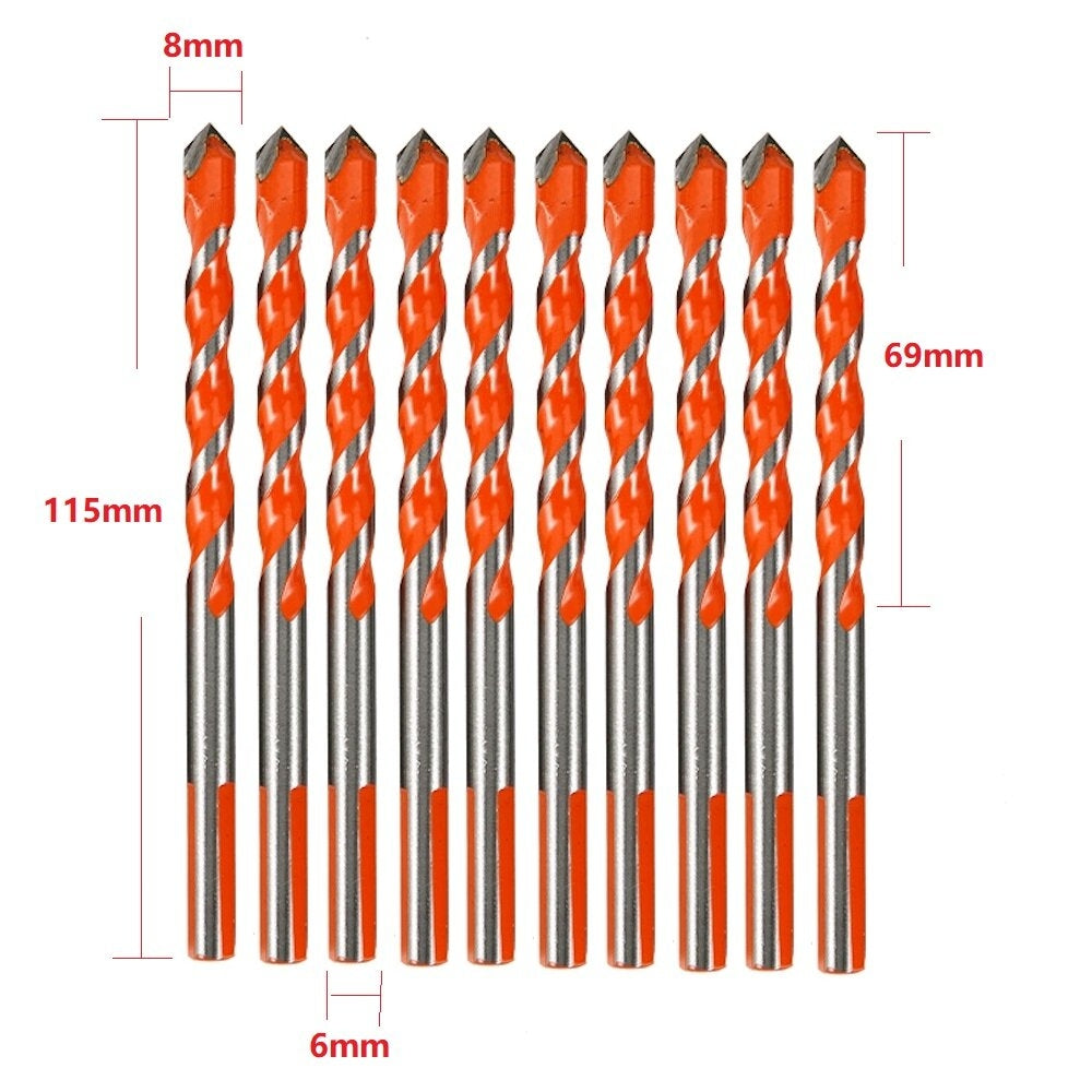 10Pcs 6,8mm Triangular Overlord Drill Metal Perforated Triangle Drill For Ceramic Tile And Glass Concrete Wall Image 4